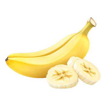 Banana with Banana Slice Isolated Against White Background png