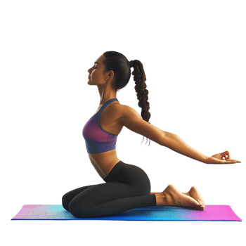 Young Woman Practicing Yoga on Yoga Mat 3D Rendering png