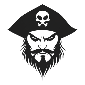 Pirate's Face Logo Isolated Against Transparent Background png