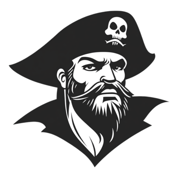 Pirate's Face Logo Isolated Against Transparent Background png