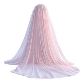 Bridal Veil - 3D Rendering Against White Background png