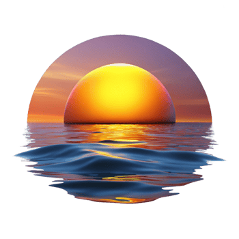 Ocean Sunset Golden Orb png