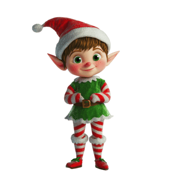 PNG Cute Elf 3D Rendering Against White Background