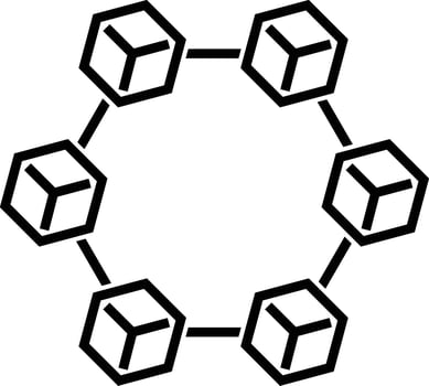 Blockchain Technology and IT Icon vector