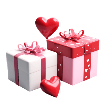 PNG 3D Valentine's Day gift box Against transparent Background Celebration or Anniversary Celebration Design for Romantic Themes, Event Invitations, or Love-Themed Projects