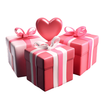 PNG 3D Valentine's Day gift box Against transparent Background Celebration or Anniversary Celebration Design for Romantic Themes, Event Invitations, or Love-Themed Projects