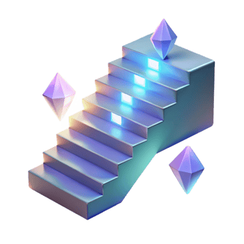 Ascending Steps to Success in a Whimsical Three Dimensional Scene of Enchantment png