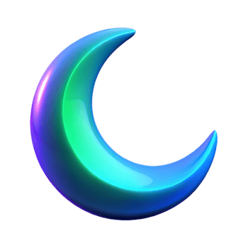 Crescent Moon Gradient, Abstract Art in a Creative Three Dimensional Scene of Design png