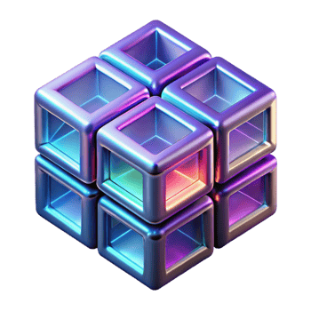 Interlocking Cubes Abstract 3D Render A dynamic depiction of cubes interlocking in a digital world, captured in abstract three-dimensional art. png