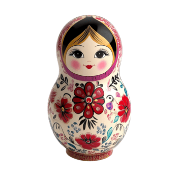 Matryoshka doll 3D rendering against a white background png