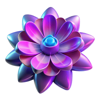 extraordinary contemporary Iridescent Three Dimensional Flower in a Stunning Scene of Nature's Beauty detailed png