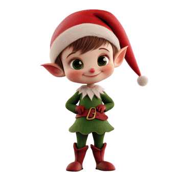 PNG Cute Elf 3D Rendering Against White Background
