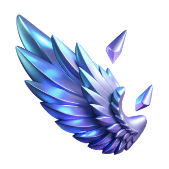 Iridescent Wing 3D Render A stunning 3D depiction of an iridescent wing, showcasing a spectrum of colors and ethereal beauty. png