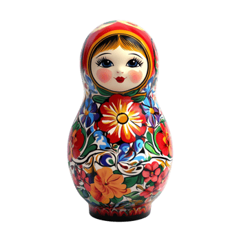 Matryoshka doll 3D rendering against a white background png