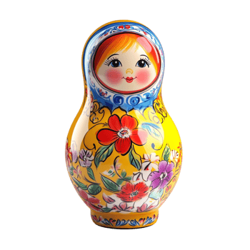 Matryoshka doll 3D rendering against a white background png