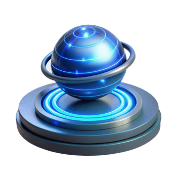 Glowing Sphere on a Platform in a Radiant Three Dimensional Scene of Beauty png