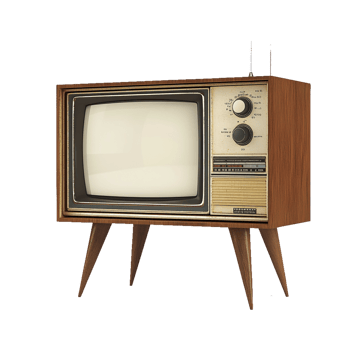 Isolated Vintage TV on White Background png