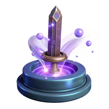 Mystic Crystal Sword in a Magical Three Dimensional Scene of Fantasy png