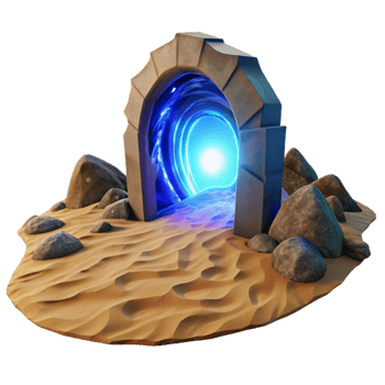 Mystic Portal in Desert Sands in a Magical Three Dimensional Scene of Enchantment png