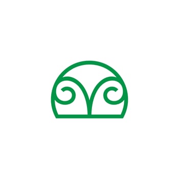 circles emblem curves spiral plant logo vector