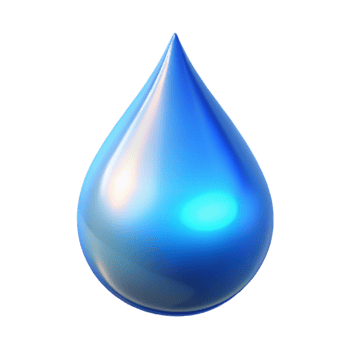 Liquid Drop as a Three Dimensional Model with Fluid Dynamics and Reflective Surface png