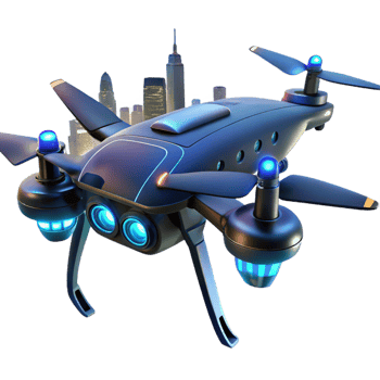 Advanced Drone Technology in a Futuristic Three Dimensional Scene of Innovation png