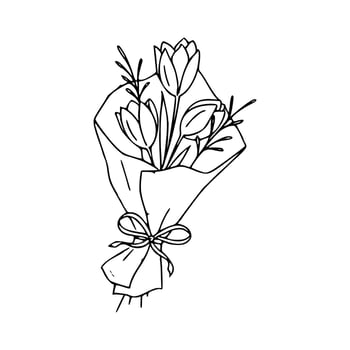 A drawing of a bouquet of flowers vector