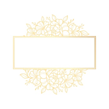 Gold floral frame with a blank space for text vector