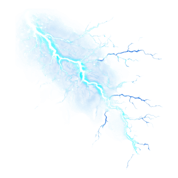 Blue Lightning Effect Isolated Against a transparent Background png