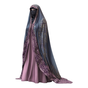 Muslim clothing, specifically a Baya or traditional garment isolated against a transparent background png