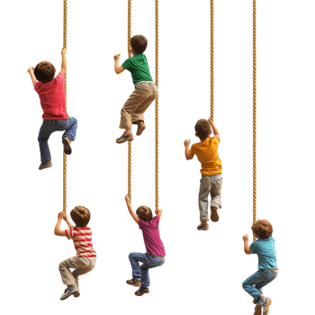 Many Kids Climbing Up the Rope Against a Transparent Background png