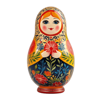 Matryoshka doll 3D rendering against a white background png
