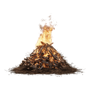 Bonfire Isolated Against White Background - 8K High Detail png