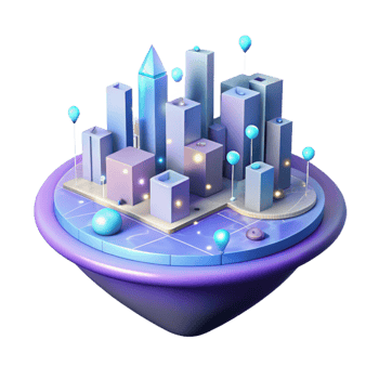 Futuristic Cityscape 3D Render A visionary depiction of a cityscape crafted in a stunning three-dimensional render, capturing the essence of urban innovation. png