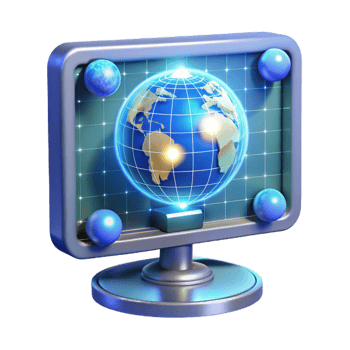 Global Network Visualization A dynamic depiction of a world navigating global networks, capturing the essence of connectivity in a digital world. png