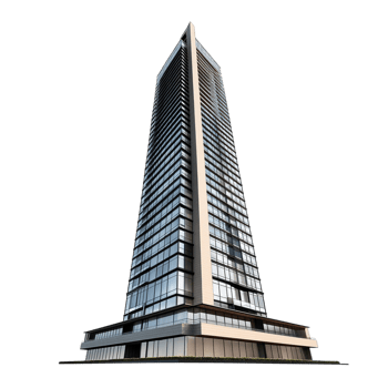 Skyscraper Residential 3D Rendering Against transparent Background png