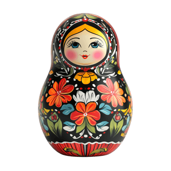 Matryoshka doll 3D rendering against a white background png