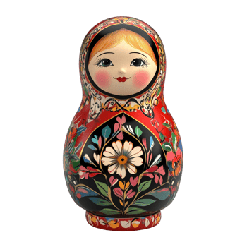 Matryoshka doll 3D rendering against a white background png