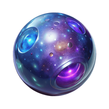 Cosmic Orb Universe in a Sphere A conceptual 3D depiction of a cosmic orb, focusing on vibrant colors and dynamic design. png