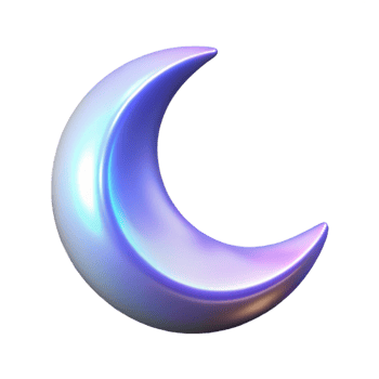 Iridescent Crescent Moon in a Stunning Three Dimensional Scene of Beauty png