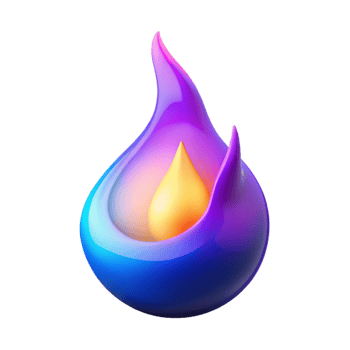 Abstract Flame Vivid Colors 3D Design - A conceptual 3D design of an abstract flame with vivid colors creating a dynamic and modern visual composition png