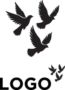 Logo for a company with three birds vector