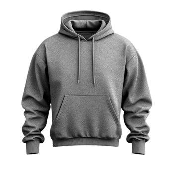Grey Hoodie Mockup Casual Wear, Comfortable Style Against Transparent Background for Fashion or Apparel Branding png