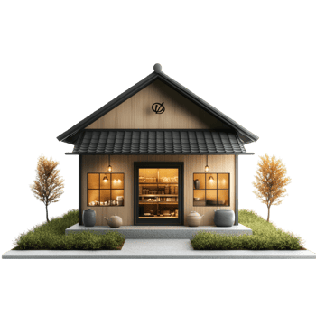 Tea House and Shop Logo Symbol Isolated Against transparent Background png