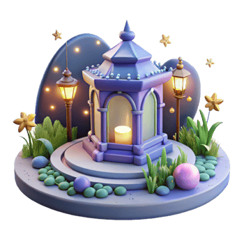 Enchanted Garden Pavilion A magical scene of a pavilion navigating an enchanted garden, capturing the essence of enchantment in a digital world. png