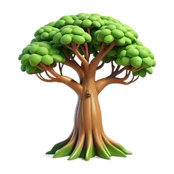 magnificent modern Glowing Tree Digital Render of a Luminous Forest Wonder A mesmerizing three dimensional scene showcasing a tree radiating light in an enchanted forestprofessional png