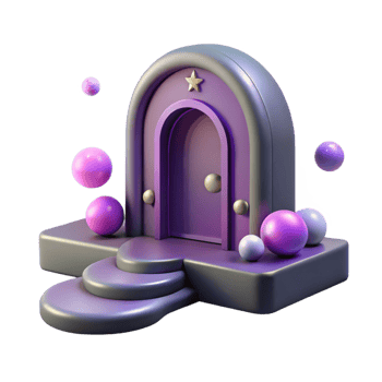 Purple Portal Three Dimensional Render in a Whimsical Scene of Enchantment png