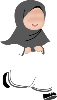 Little girl in hijab running png