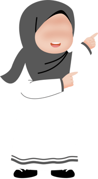 Girl in hijab pointing cartoon png