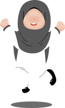 Little girl jumping illustration png